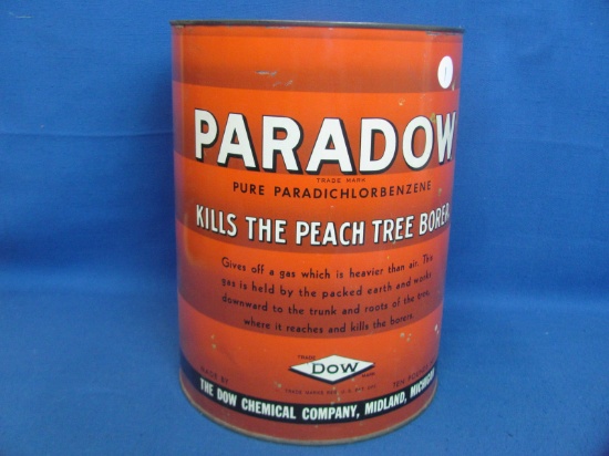 Paradow Pure Paradichlorbenzene Metal Can – Dow Chemical Co. - 10” T – 7 1/2” D