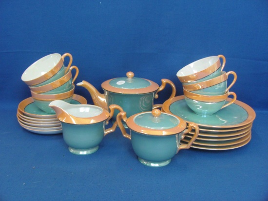 21 Piece Meito China Tea Set – Cups – Saucers – Plates – Tea Pot – Creamer/Sugar