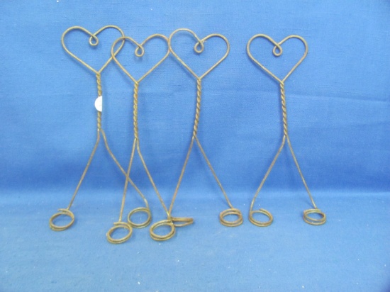 Wireware Hanging Heart Shape Candle Holders (4) – 9 7/8” L – Some Wear