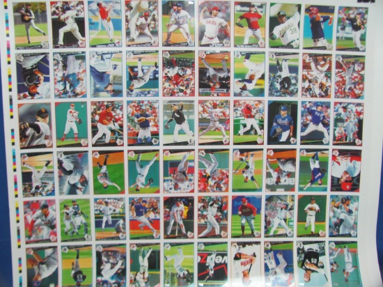 2009 09 Topps Baseball BB Series 2 - Double Sided Uncut Sheet – 110 Cards