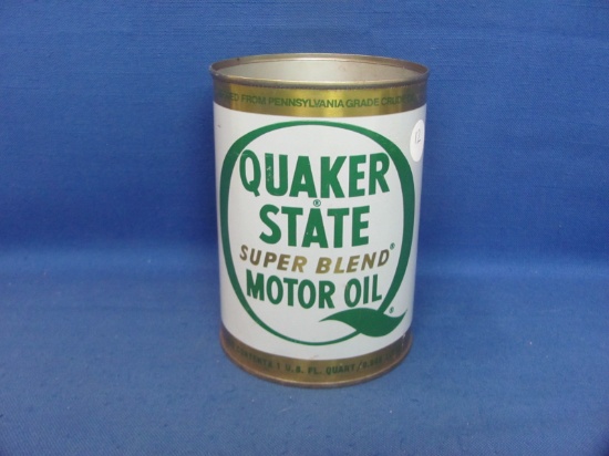 Quaker State Motor Oil Can – 1 Quart – No Cover – 5 1/2” T – Scratches/Marks