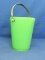 Unique  Pale Green Ice Bucket(?) - Similar to Jadeite – Silver Plated Handle? -