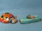 2 Vintage Japan Tin Toys: 4” L Car w/ Driver &  Lady Bug 4” Lx 3” W