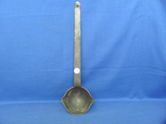 Vintage Cast Iron Ladle With Pouring Spouts – 15 ½” L – Finish Wear