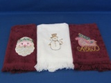 Set of Christmas Dish Towels & Aprons – Santa Claus, Snowman, Bears – Etc -