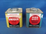 Hercules Red Dot & Unique Powder Tins – 3 5/8 x 3 5/8 – Some Wear/Rust/Scratches