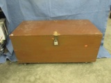 Vintage Painted Wood Trunk/Chest – Valley City Furniture Co. - “C.O.D. No.61 B-1943” - WWII-Era – Ha