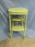Vintage Cosco Folding Step Stool – Painted Green – 24”T – Well used, paint gives it a nice shabby ch