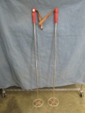Pair of Ski Poles - “True Temper Step Down” - Leather straps & Plastic Grips – Used condition – As s