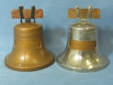 Vintage Bronze  & Silver Finish Liberty Bell Banks w/ Plaques 1st National Bank Plainview, Minn.