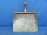 Metal Dust Pan With Wood Back End & Handle – Home Made ? - 11 7/8” W
