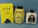 Vintage Jean Nate Bath Crystals 17 oz (Full) & Vintage Oil of Olay Lotion 4 Fl oz.