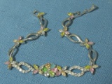 Colored Stone Bracelet – Clasp Marked 14K  Total Wt. 7.8 grams - “Tested as 10K” - Appx 7”