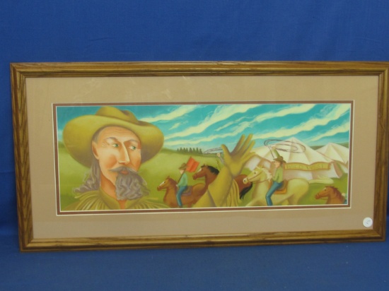 Buffalo Bill Cody Print – Professionally mounted Appx 14” T x 27 1/2” L