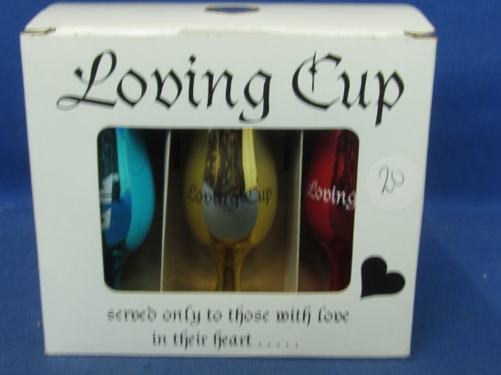 Royal Caribbean Cruise Lines “Loving Cup” Set of 6  4 1/4” Tall  - Cordials – Painted Glass