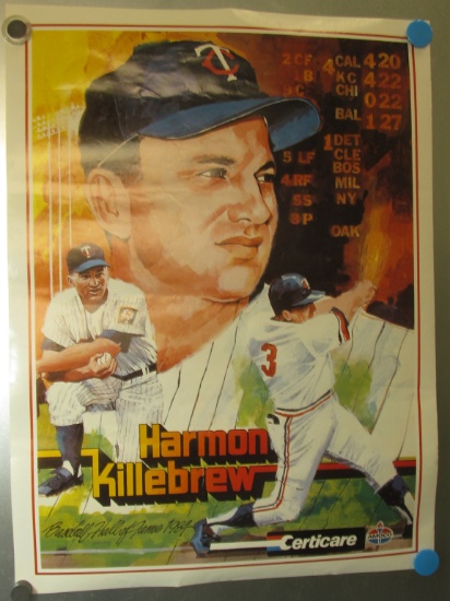 1984 Harmon Killebrew Hall Of Fame Poster 18” X 24”