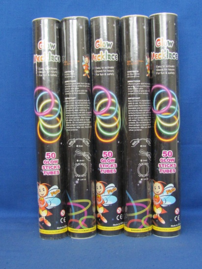 Five Tubes of Glow Necklaces – 50 Necklaces per Tube! -