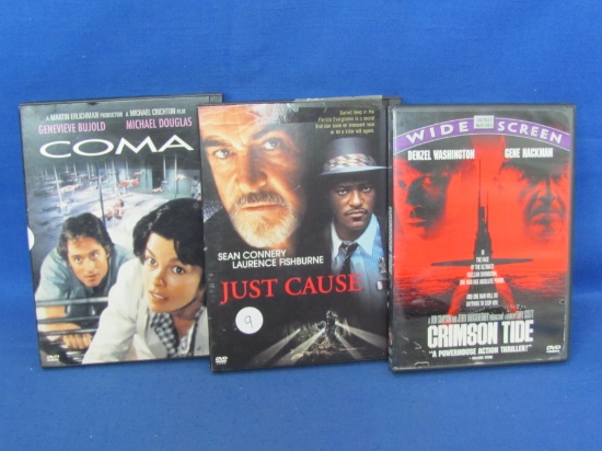 Set of 3 DVDs – Action-Thriller - “Just Cause” -”Crimson Tide” - “Coma” -