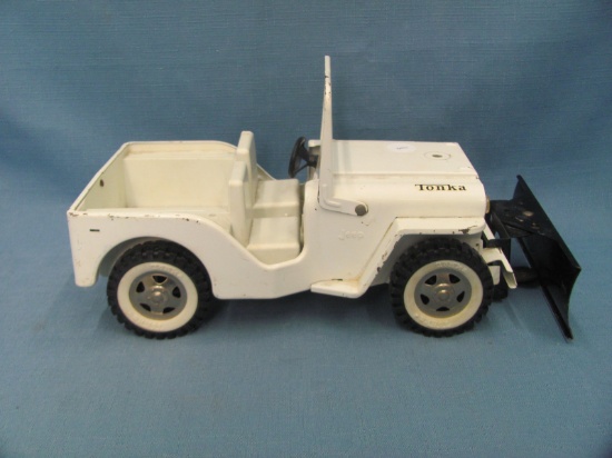 1960's Tonka Jeep AA Wrecker Service Tow Jeep With Plow – Missing Parts