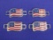 Set of 4 – USA Flag Boot/Shoe Shoelace Tag – Red Wing Shoe Co – 1 1/8” wide