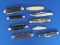 Nine Vintage Pocket Knives – Sabre – Imperial Prov. RI – EKA Sweden – & Unmarked -