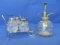 Vintage Glass Plant Sprayer 6” T (Taiwan) & Condiments Caddy 4” T (Salt, Pepper Mustard)