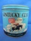 Vintage Kentucky Club Fine Cut Pipe Tobacco Tin 5 1/4” T x 5 1/2” DIA Steeple Chase & Clouds Design