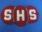 Vintage High School Felt Insignia “S H S”   3 1/2” T x 6 1/2” W – Cheerleading? Sweater?