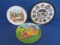 3 Vintage Melmac Plates: 8” Jellystone Park, 9 1/4” McDonaldland Express (1988), NASA Moon Mission 1