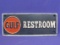 Painted Cast Iron Sign “Gulf Restroom” - 9 1/2” x 3 7/8” - Good condition, as shown