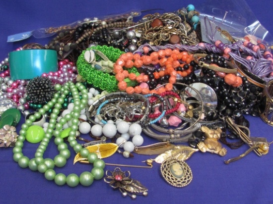 Big Lot of Costume Jewelry – Some Vintage – Kenneth Cole Bracelet – Fun Necklaces