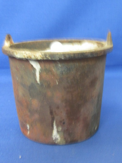 Cast Iron Crucible – Appx 4 1/2” T x 5 1/2” DIA with  1/2” Bumps for a wire handle to be fitted