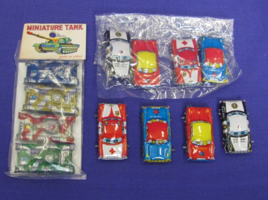 Miniature Tin Litho Toy Vehicles – Tanks in Original Package – Made in Japan – 1 1/2” long