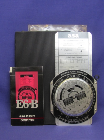 asa E6-B Flight Computer – Copyright 1987 – In Pack w Instructions & Rubber Pad