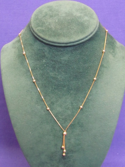 14 Kt Gold Necklace – 17” long with a 1” drop – Weight is 2.7 grams