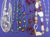 Lot of Necklaces – Glass, Ceramic, Plastic Beads – Various Lengths