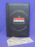 Leather Bound Notebook “Operation Iraqi Freedom” w 4 Copies of US Military Money