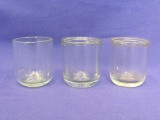 3 Vintage Glass Sediment Bowls for old cars/tractors – 1 marked AC Allis-Chalmers?