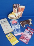 Assortment of Vintage Travel Guides – Maps – Menus – Etc. -