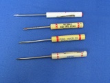 Four Flat-head Screwdrivers – Pocket Clips – Advertising Several Companies -