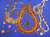 Necklaces & 1 Bracelet in Shades of Orange & Red – Some Fun Looks