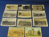11 Vintage Postcards – 2 Linens (Color) Others B& W Photos: Ft. Hayes, KS, Winslow, AZ – 1911, 1944