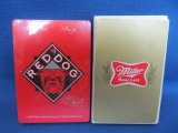 Beer Branded Playing Cards: Red Dog (unopened) & Miller High Life (Boxed)