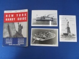 1945 “New York Handy Guide”  & 3 Vintage Statue of Liberty Postcards