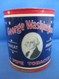 Vintage “George Washington PipeTobacco” Tin – Appx 5 1/2” T x 5 1/4” DIA