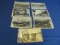 7 Vintage Postcards B&W Photos 2 of ships at Long Beach, Grauman's Theater, Santa Barbara Mission et