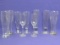 Mixed Lot of 7 Pilsner Glasses & 2 Wine Glasses – Tallest is 9 1/2” - Good condition