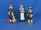 Three Ceramic Pilgrim Figurines – Tallest is 7” -