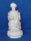 White Plaster Figurine of Oriental Emperor – 12” tall – 6” wide at Base -