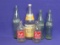 Mixed Lot of Glass Soda Pop Bottles – 3 Coke – 2 “The Pop Shoppe” - 1 Orange Crush